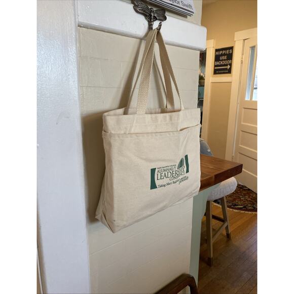 Vintage Mary Baldwin College USA Market Bag Tote Shoulder Medium Canvas VA - Picture 7 of 12